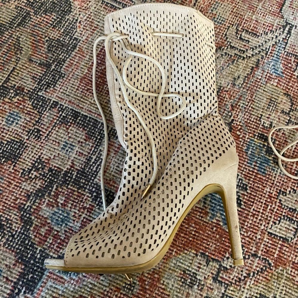 Perforated, Drawstring Booties - image 3